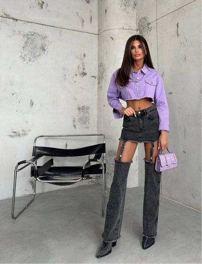 Janice Denim Skirt - Pants
