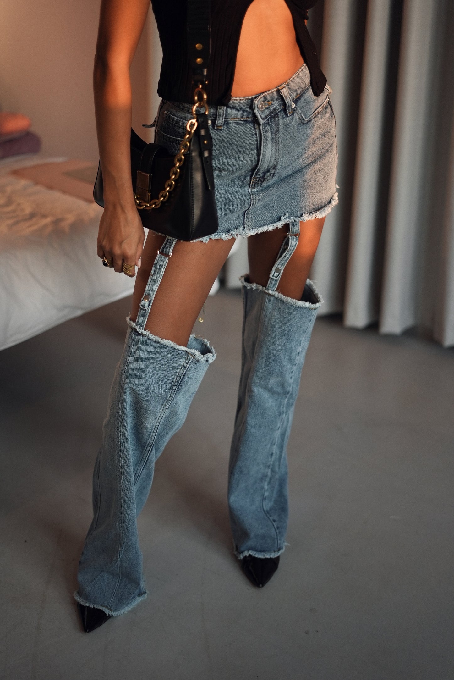 Janice Denim Skirt - Pants