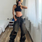 Kaia Twisted Baggy Ripped Denim
