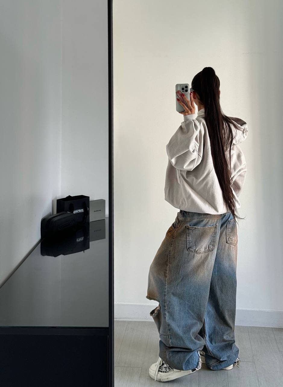 Alesta Baggy Brown Wash Denim