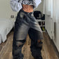 Kaia Twisted Baggy Ripped Denim