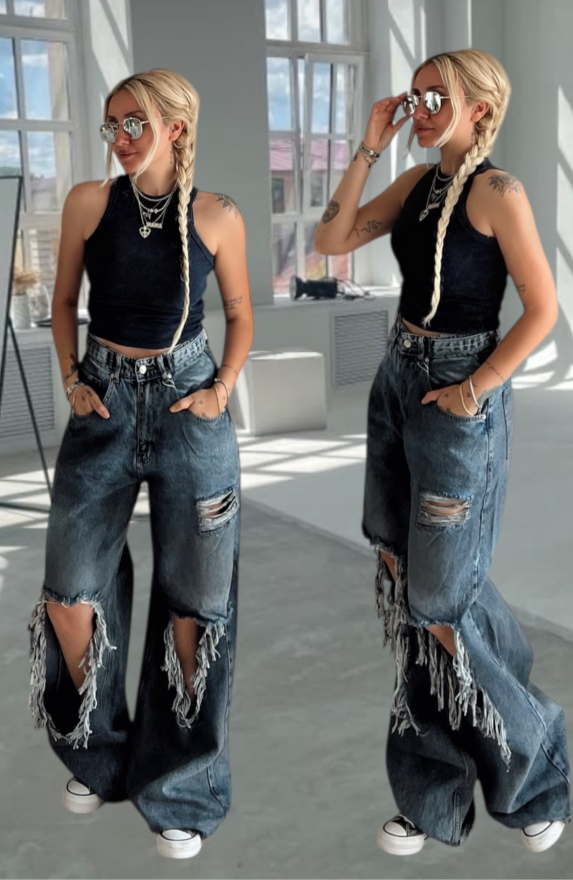 The Baggy Ripped Denim (2 colors)