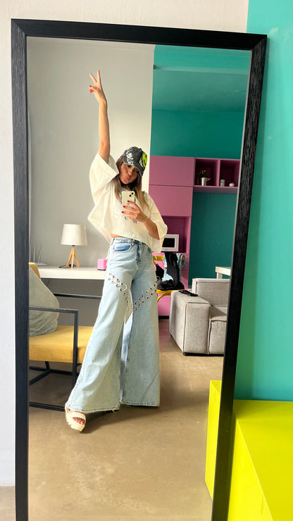 Liepa Wide Leg Denim Jeans
