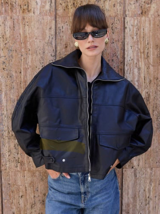Lilia faux-leather jacket